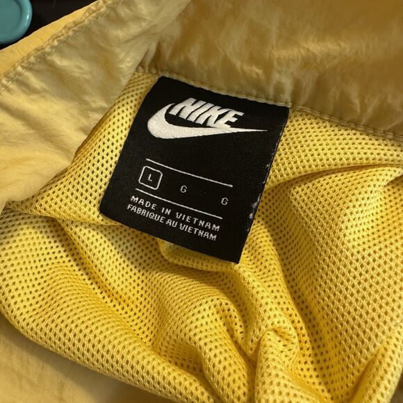 Vtg 90's Nike Windbreaker Adult L Track Jacket Yellow Pink Athletic Streetwear - Picture 10 of 10